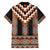 Orange Taniko Pattern Aotearoa Family Matching Off Shoulder Short Dress and Hawaiian Shirt Niho Taniwha Mix Poutama LT14