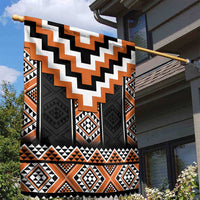 Orange Taniko Pattern Aotearoa Garden Flag Niho Taniwha Mix Poutama LT14 - Polynesian Pride