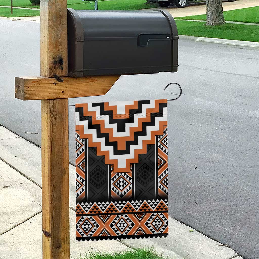 Orange Taniko Pattern Aotearoa Garden Flag Niho Taniwha Mix Poutama LT14 - Polynesian Pride