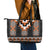 Orange Taniko Pattern Aotearoa Leather Tote Bag Niho Taniwha Mix Poutama