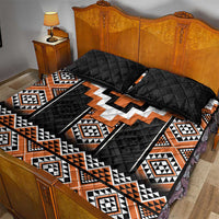 Orange Taniko Pattern Aotearoa Quilt Bed Set Niho Taniwha Mix Poutama LT14 - Polynesian Pride