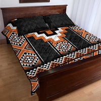 Orange Taniko Pattern Aotearoa Quilt Bed Set Niho Taniwha Mix Poutama LT14 - Polynesian Pride