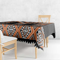 Orange Taniko Pattern Aotearoa Tablecloth Niho Taniwha Mix Poutama LT14 - Polynesian Pride