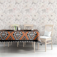 Orange Taniko Pattern Aotearoa Tablecloth Niho Taniwha Mix Poutama LT14 - Polynesian Pride