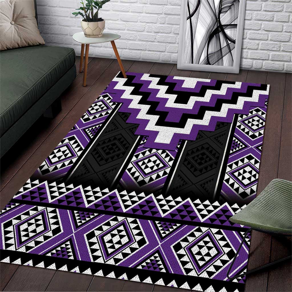Purple Taniko Pattern Aotearoa Area Rug Niho Taniwha Mix Poutama LT14 Purple - Polynesian Pride