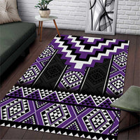 Purple Taniko Pattern Aotearoa Area Rug Niho Taniwha Mix Poutama LT14 Purple - Polynesian Pride