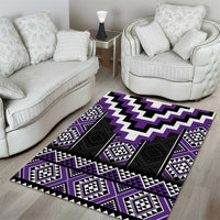 Purple Taniko Pattern Aotearoa Area Rug Niho Taniwha Mix Poutama LT14 - Polynesian Pride