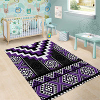 Purple Taniko Pattern Aotearoa Area Rug Niho Taniwha Mix Poutama LT14 - Polynesian Pride
