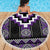 Purple Taniko Pattern Aotearoa Beach Blanket Niho Taniwha Mix Poutama