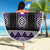 Purple Taniko Pattern Aotearoa Beach Blanket Niho Taniwha Mix Poutama