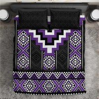 Purple Taniko Pattern Aotearoa Bedding Set Niho Taniwha Mix Poutama LT14 Purple - Polynesian Pride