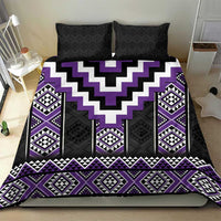 Purple Taniko Pattern Aotearoa Bedding Set Niho Taniwha Mix Poutama LT14 - Polynesian Pride
