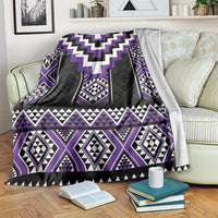 Purple Taniko Pattern Aotearoa Blanket Niho Taniwha Mix Poutama LT14 Purple - Polynesian Pride