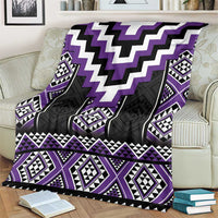 Purple Taniko Pattern Aotearoa Blanket Niho Taniwha Mix Poutama LT14 - Polynesian Pride