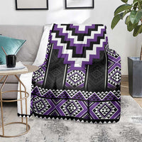 Purple Taniko Pattern Aotearoa Blanket Niho Taniwha Mix Poutama LT14 - Polynesian Pride