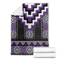 Purple Taniko Pattern Aotearoa Blanket Niho Taniwha Mix Poutama LT14 - Polynesian Pride