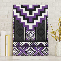 Purple Taniko Pattern Aotearoa Canvas Wall Art Niho Taniwha Mix Poutama LT14 Without Frame Purple - Polynesian Pride