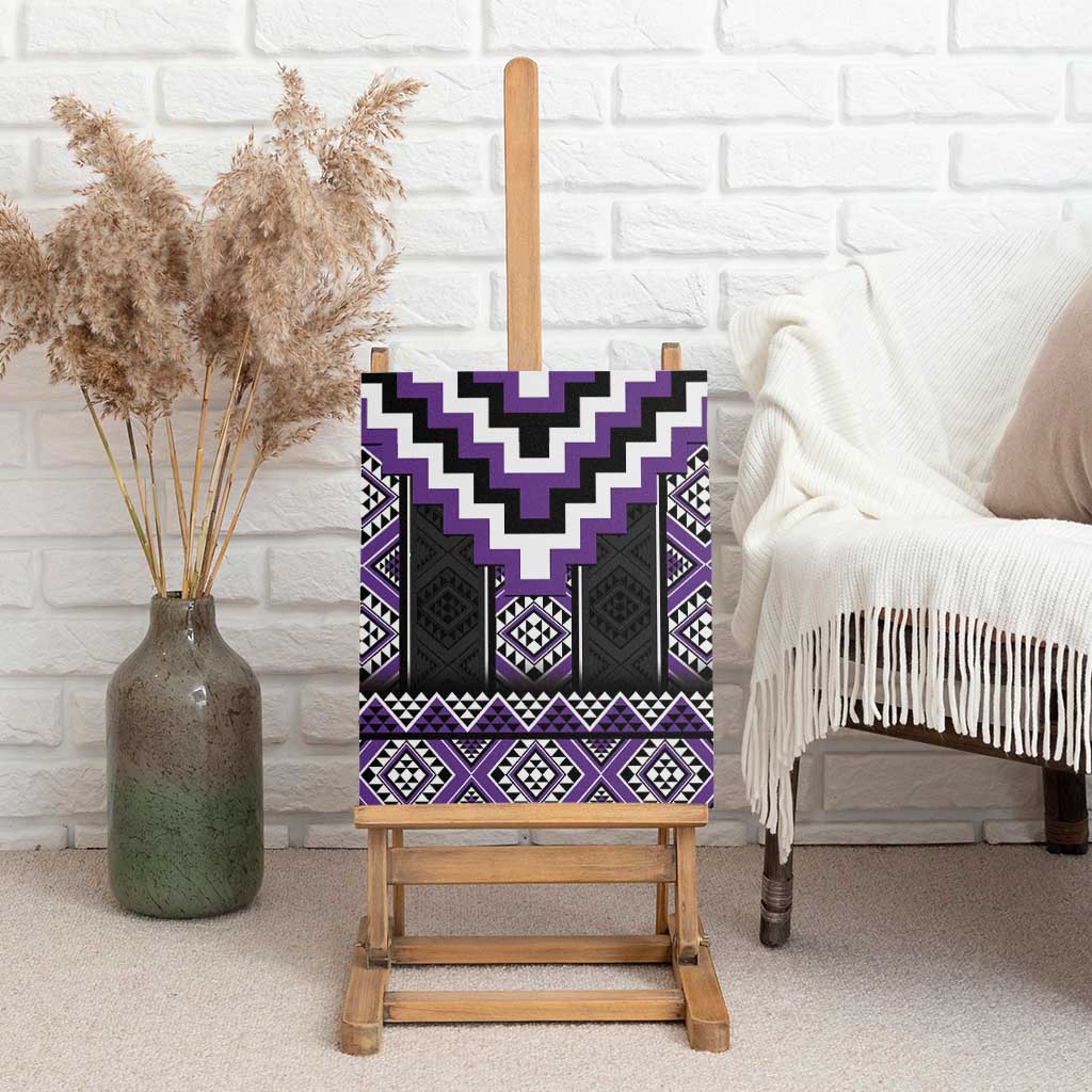 Purple Taniko Pattern Aotearoa Canvas Wall Art Niho Taniwha Mix Poutama LT14 - Polynesian Pride
