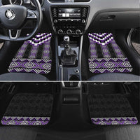 Purple Taniko Pattern Aotearoa Car Mats Niho Taniwha Mix Poutama LT14 Set 4pcs Purple - Polynesian Pride