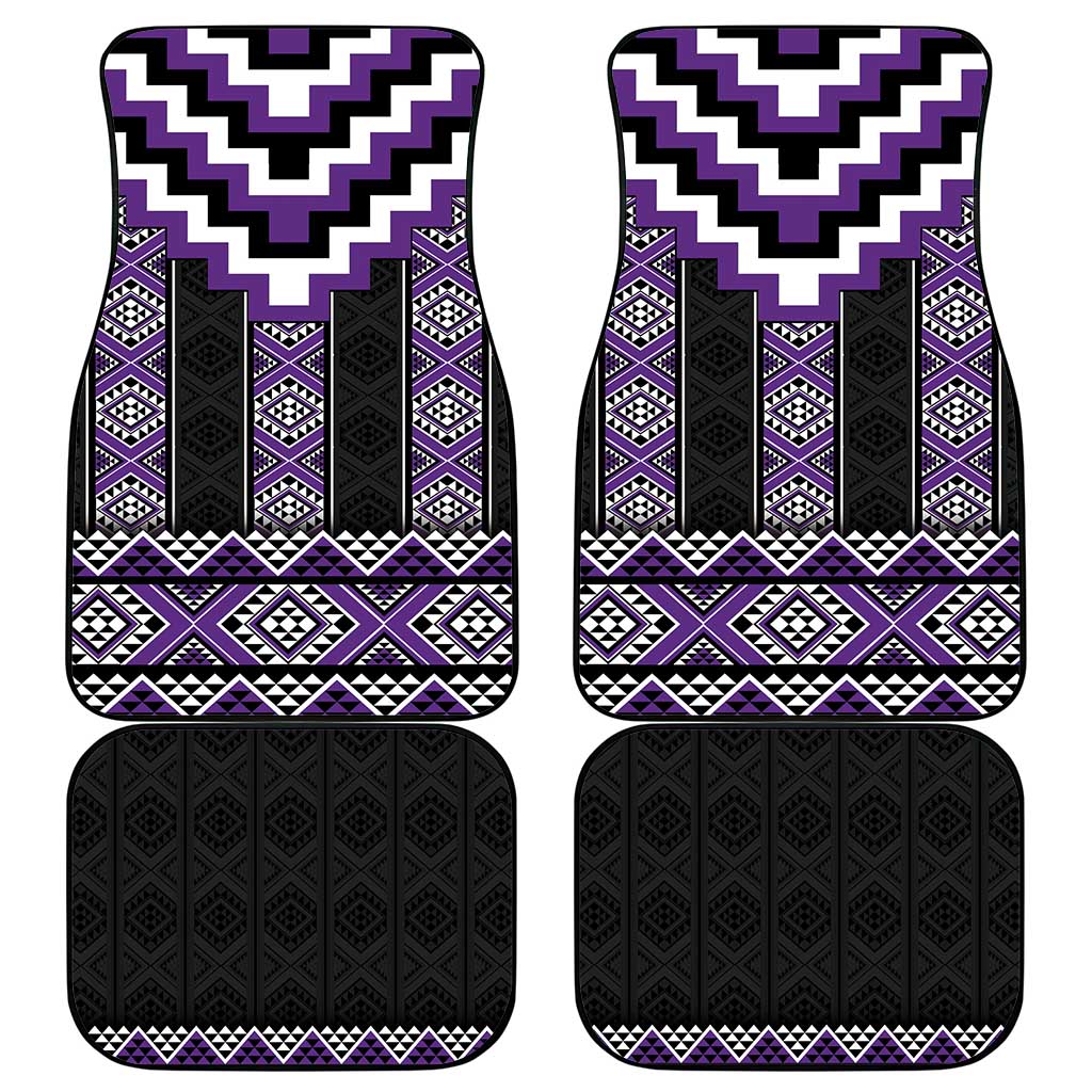 Purple Taniko Pattern Aotearoa Car Mats Niho Taniwha Mix Poutama LT14 - Polynesian Pride