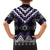 Purple Taniko Pattern Aotearoa Family Matching Off The Shoulder Long Sleeve Dress and Hawaiian Shirt Niho Taniwha Mix Poutama