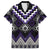 Purple Taniko Pattern Aotearoa Family Matching Off The Shoulder Long Sleeve Dress and Hawaiian Shirt Niho Taniwha Mix Poutama