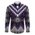 Purple Taniko Pattern Aotearoa Family Matching Off The Shoulder Long Sleeve Dress and Hawaiian Shirt Niho Taniwha Mix Poutama