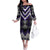 Purple Taniko Pattern Aotearoa Family Matching Off The Shoulder Long Sleeve Dress and Hawaiian Shirt Niho Taniwha Mix Poutama