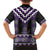 Purple Taniko Pattern Aotearoa Family Matching Off Shoulder Maxi Dress and Hawaiian Shirt Niho Taniwha Mix Poutama LT14