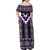 Purple Taniko Pattern Aotearoa Family Matching Off Shoulder Maxi Dress and Hawaiian Shirt Niho Taniwha Mix Poutama LT14