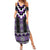 Purple Taniko Pattern Aotearoa Family Matching Summer Maxi Dress and Hawaiian Shirt Niho Taniwha Mix Poutama LT14