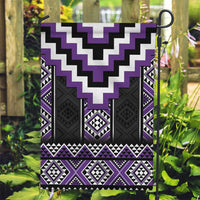 Purple Taniko Pattern Aotearoa Garden Flag Niho Taniwha Mix Poutama LT14 Garden Flag Purple - Polynesian Pride