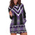 Purple Taniko Pattern Aotearoa Hoodie Dress Niho Taniwha Mix Poutama LT14