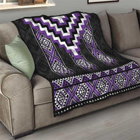 Purple Taniko Pattern Aotearoa Quilt Niho Taniwha Mix Poutama LT14 - Polynesian Pride