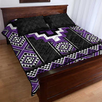 Purple Taniko Pattern Aotearoa Quilt Bed Set Niho Taniwha Mix Poutama LT14 - Polynesian Pride