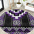 Purple Taniko Pattern Aotearoa Round Carpet Niho Taniwha Mix Poutama