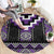 Purple Taniko Pattern Aotearoa Round Carpet Niho Taniwha Mix Poutama