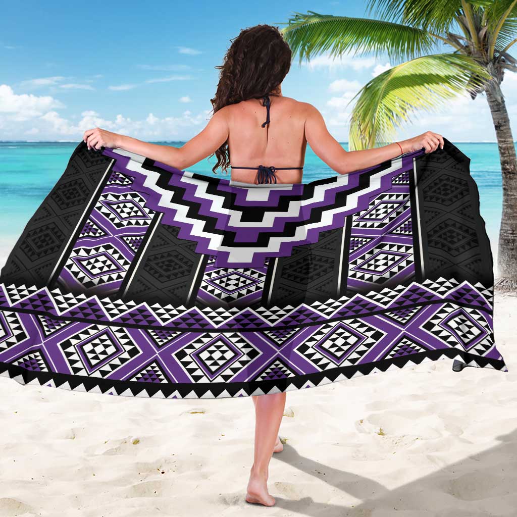 Purple Taniko Pattern Aotearoa Sarong Niho Taniwha Mix Poutama LT14 - Polynesian Pride