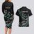 Custom New Zealand Silver Fern Rugby Couples Matching Long Sleeve Bodycon Dress and Hawaiian Shirt Aotearoa Kiwi Maori Pattern