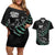 Custom New Zealand Silver Fern Rugby Couples Matching Off Shoulder Short Dress and Hawaiian Shirt Aotearoa Kiwi Maori Pattern