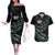 Custom New Zealand Silver Fern Rugby Couples Matching Off The Shoulder Long Sleeve Dress and Hawaiian Shirt Aotearoa Kiwi Maori Pattern