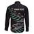 Custom New Zealand Silver Fern Rugby Family Matching Off The Shoulder Long Sleeve Dress and Hawaiian Shirt Aotearoa Kiwi Maori Pattern