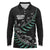 Custom New Zealand Silver Fern Rugby Long Sleeve Polo Shirt Aotearoa Kiwi Maori Pattern