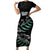 Custom New Zealand Silver Fern Rugby Short Sleeve Bodycon Dress Aotearoa Kiwi Maori Pattern