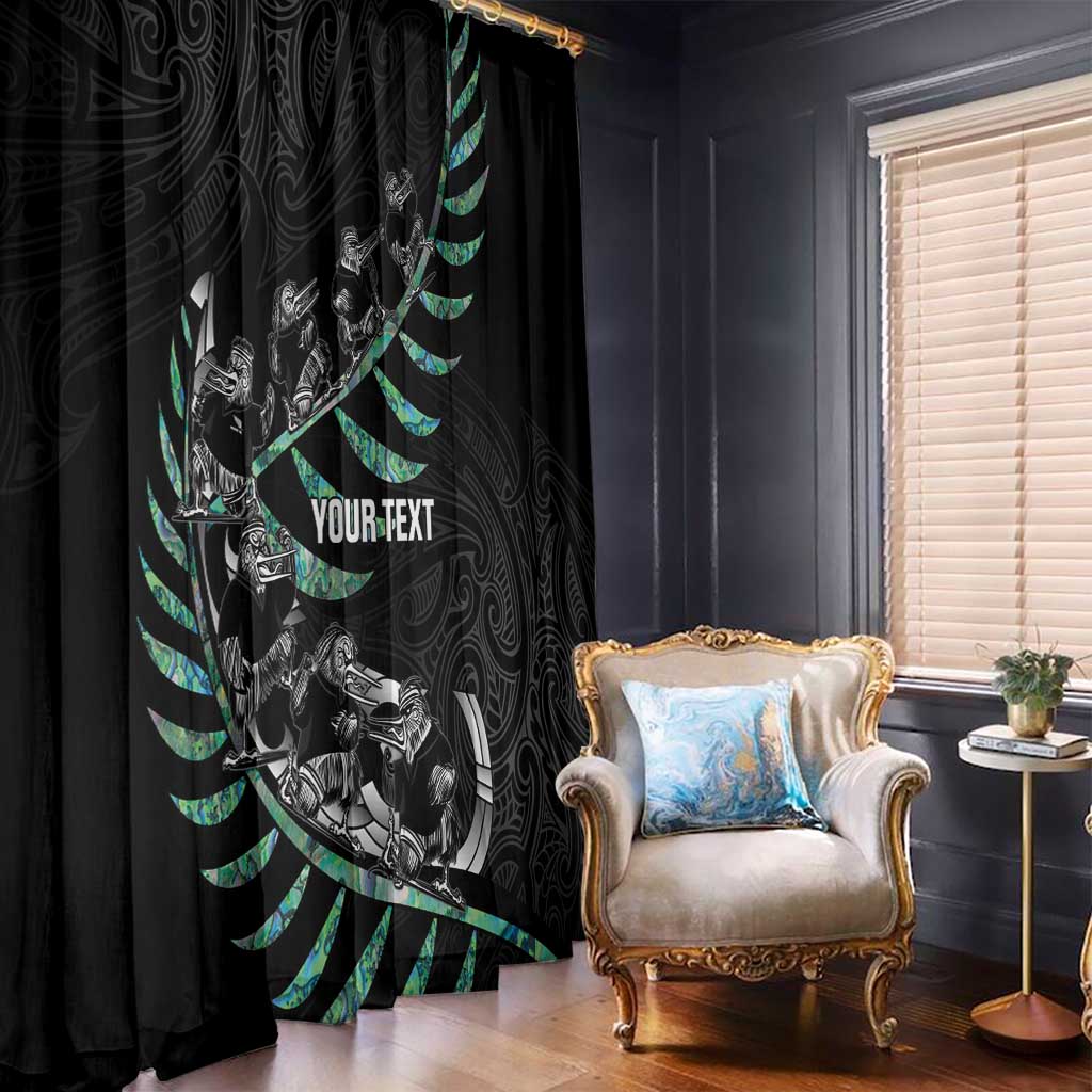 Custom New Zealand Silver Fern Rugby Window Curtain Aotearoa Kiwi Maori Pattern LT14 - Polynesian Pride