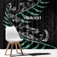 Custom New Zealand Silver Fern Rugby Window Curtain Aotearoa Kiwi Maori Pattern LT14 - Polynesian Pride