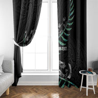 Custom New Zealand Silver Fern Rugby Window Curtain Aotearoa Kiwi Maori Pattern LT14 - Polynesian Pride