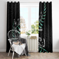 Custom New Zealand Silver Fern Rugby Window Curtain Aotearoa Kiwi Maori Pattern LT14 - Polynesian Pride