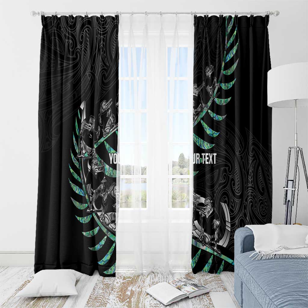 Custom New Zealand Silver Fern Rugby Window Curtain Aotearoa Kiwi Maori Pattern LT14 - Polynesian Pride