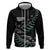 Custom New Zealand Silver Fern Rugby Zip Hoodie Aotearoa Kiwi Maori Pattern